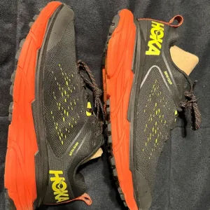Hoka Men's Black and Orange Running Shoes