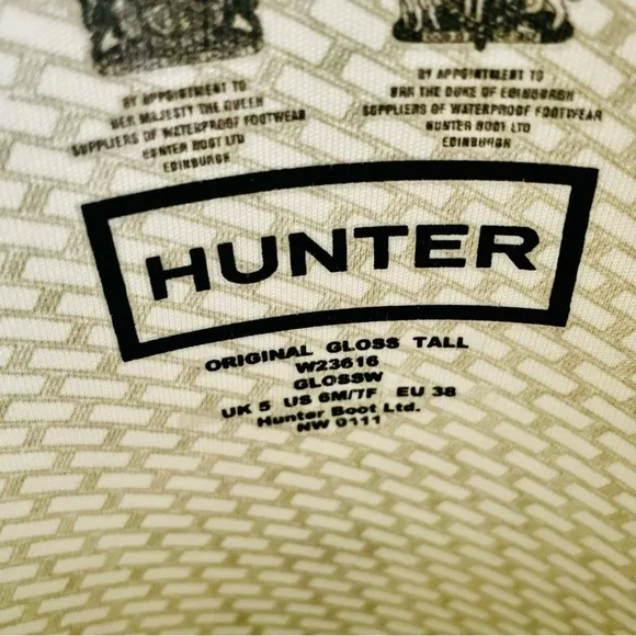 Hunter Black Original Gloss Tall Rain Boots Size 7