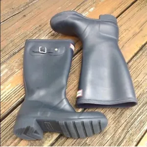 Hunter Navy Blue Rain Boots Wellies Kids Sz 2 EU 33 Rubber Shoes Unisex