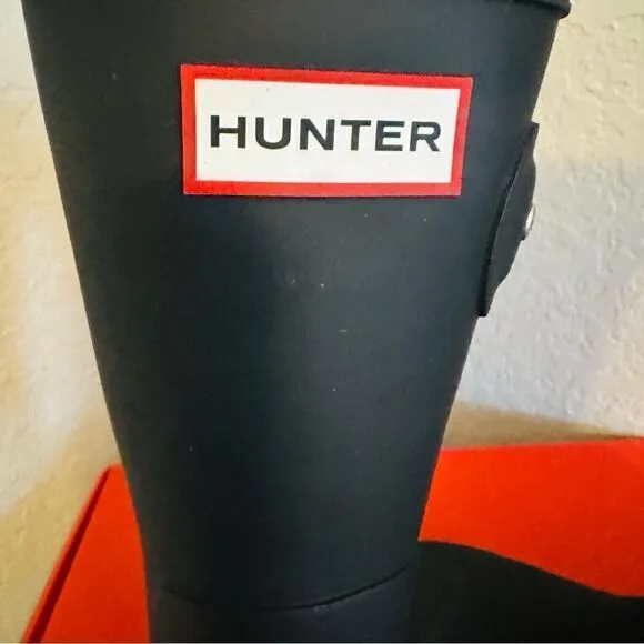 HUNTER Original Short Waterproof Rain Boot, Rubber Black, Sizes 9 - 13, NWT