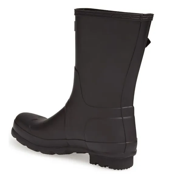 HUNTER Original Short Waterproof Rain Boot, Rubber Black, Sizes 9 - 13, NWT