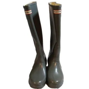 HUNTER ORIGINAL TALL RAIN BOOTS IN GLOSS GRAY -W23616  SIZE 6M NWOT