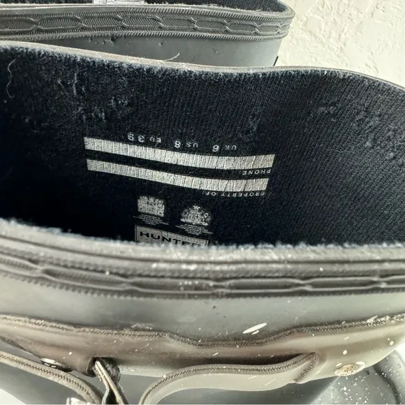 Hunter Rain Boots Original Tour Short Water Rubber Solid‎ Black Gray Buckle