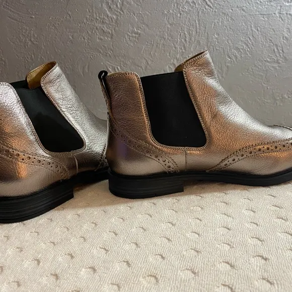 Hush puppies Metallic gunmetal Bailey Chelsea wingtip brogues