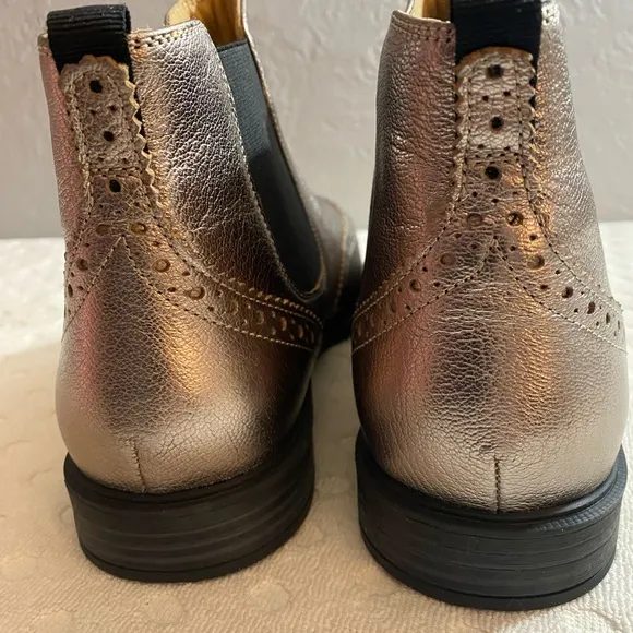 Hush puppies Metallic gunmetal Bailey Chelsea wingtip brogues