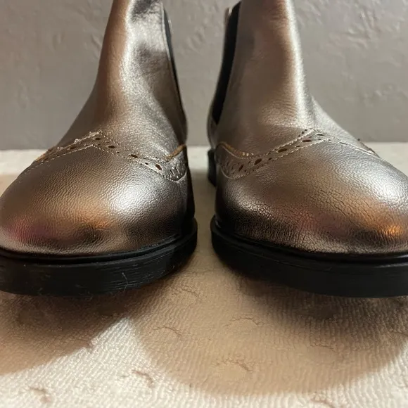 Hush puppies Metallic gunmetal Bailey Chelsea wingtip brogues