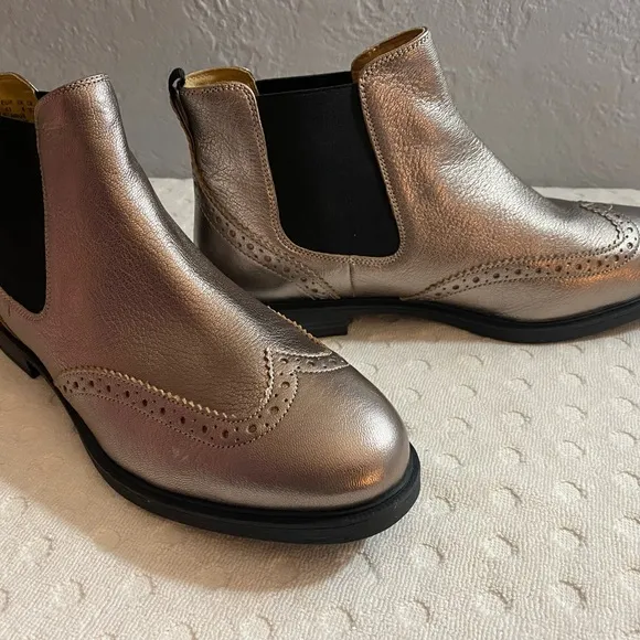 Hush puppies Metallic gunmetal Bailey Chelsea wingtip brogues