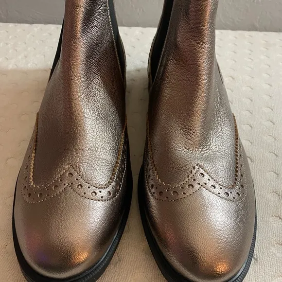 Hush puppies Metallic gunmetal Bailey Chelsea wingtip brogues