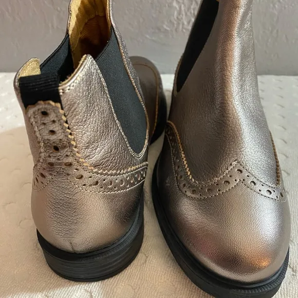 Hush puppies Metallic gunmetal Bailey Chelsea wingtip brogues