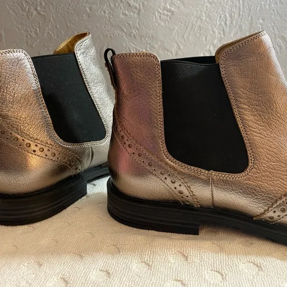 Hush puppies Metallic gunmetal Bailey Chelsea wingtip brogues
