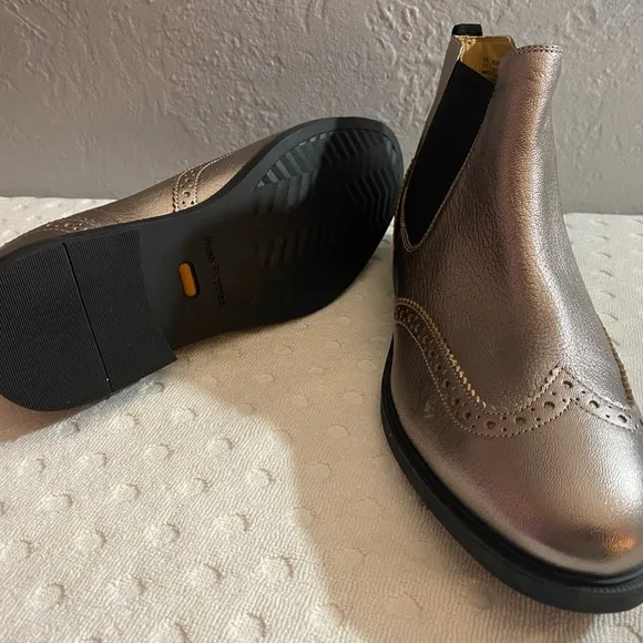 Hush puppies Metallic gunmetal Bailey Chelsea wingtip brogues