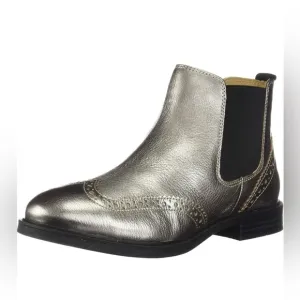 Hush puppies Metallic gunmetal Bailey Chelsea wingtip brogues
