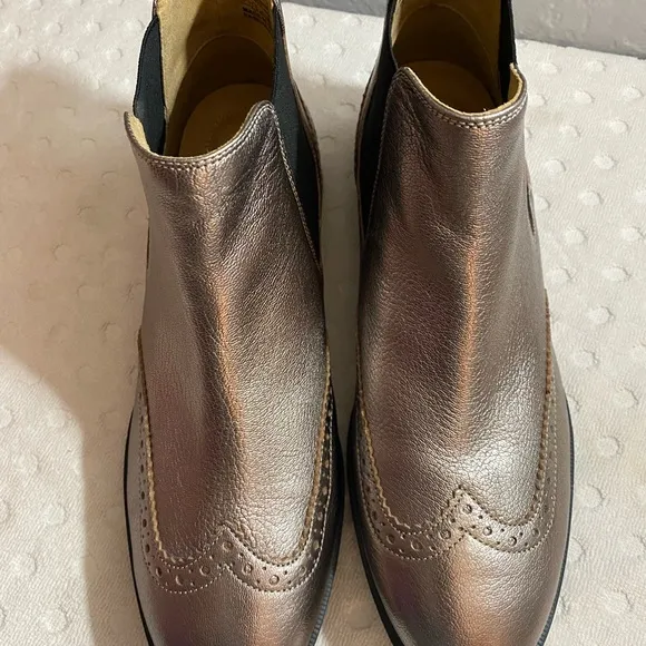 Hush puppies Metallic gunmetal Bailey Chelsea wingtip brogues