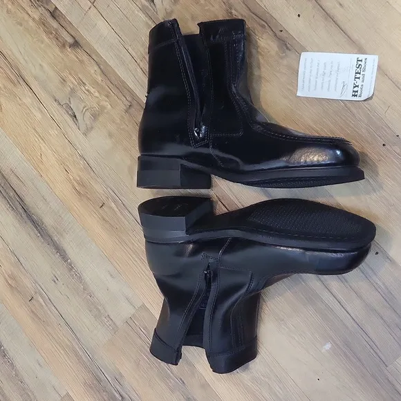 HY-TEST Executive Oil-Resistant Black Leather Upper Work Boots - As Is