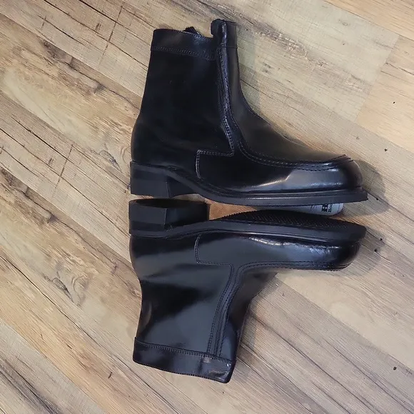 HY-TEST Executive Oil-Resistant Black Leather Upper Work Boots - As Is
