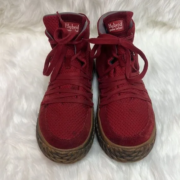 Hybrid Eco Green Label The Artful Red Casual High To Shoes Mens Size 11 B49