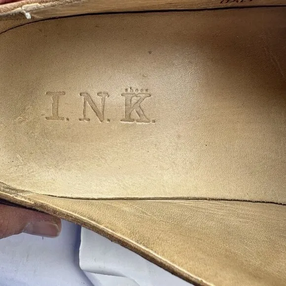 I. N. K. Shoes Italy Derby Men Size 9 EU 42 Lace Up Dress Shoes Brown Leather