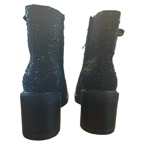 INC International Concepts Shada Embellished Lace-Up Combat Boots NEW 10.5