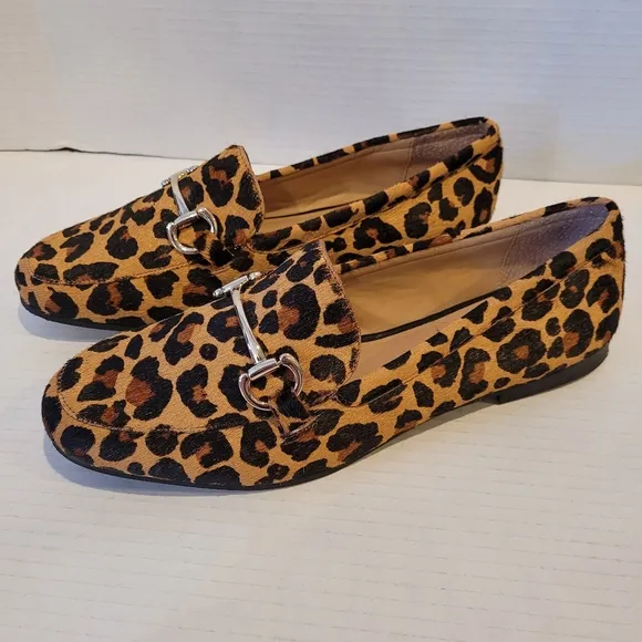 INC International Concepts Taylyn Leopard Loafer Sz 10 Shoes Animal Horse Bit
