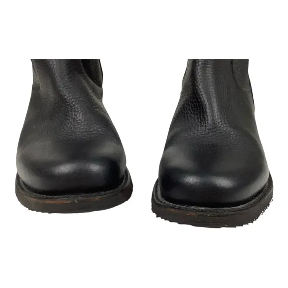 Independent Boot Co McKinley Black Pebbled Leather Boots Sz 8