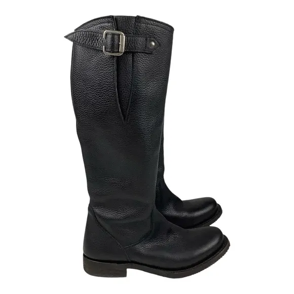 Independent Boot Co McKinley Black Pebbled Leather Boots Sz 8