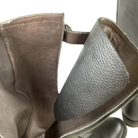 Independent Boot Co McKinley Black Pebbled Leather Boots Sz 8