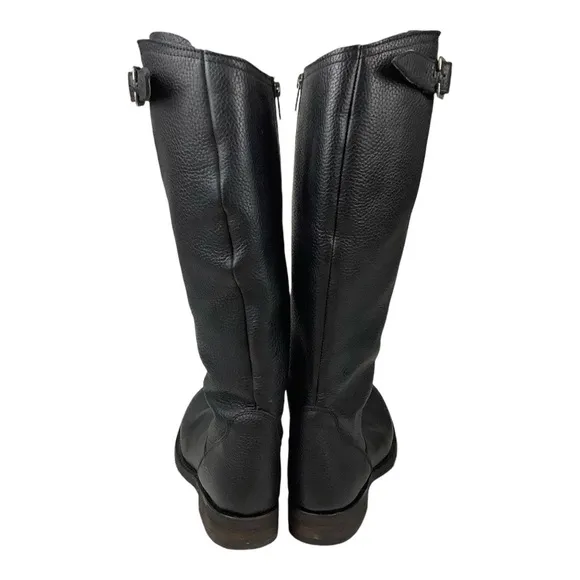 Independent Boot Co McKinley Black Pebbled Leather Boots Sz 8