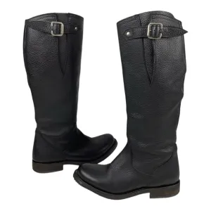 Independent Boot Co McKinley Black Pebbled Leather Boots Sz 8