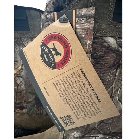 IRISH SETTER x REALTREE XTRA DEER TRACKER WELLINGTON CAMO HUNTING BOOT SIZE 13