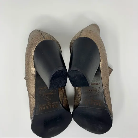 Italeau Waterproof Cap Toe Bronze Ankle Boots Women