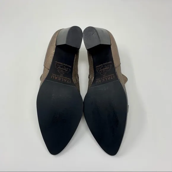 Italeau Waterproof Cap Toe Bronze Ankle Boots Women