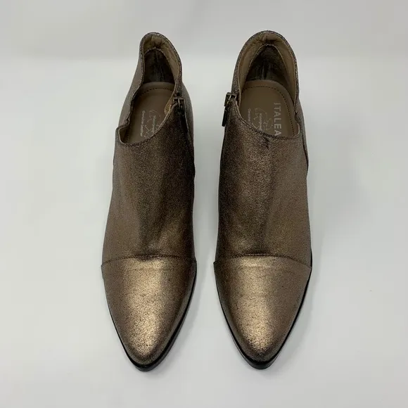 Italeau Waterproof Cap Toe Bronze Ankle Boots Women