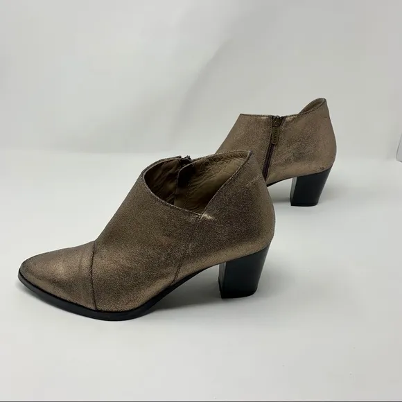 Italeau Waterproof Cap Toe Bronze Ankle Boots Women