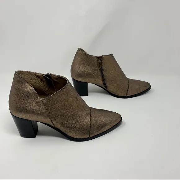 Italeau Waterproof Cap Toe Bronze Ankle Boots Women