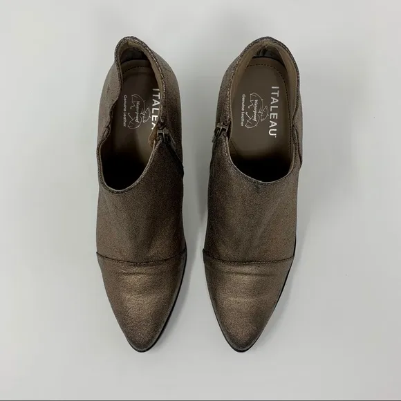 Italeau Waterproof Cap Toe Bronze Ankle Boots Women