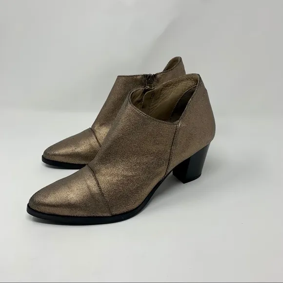 Italeau Waterproof Cap Toe Bronze Ankle Boots Women