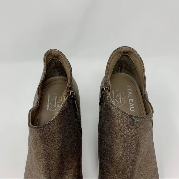 Italeau Waterproof Cap Toe Bronze Ankle Boots Women