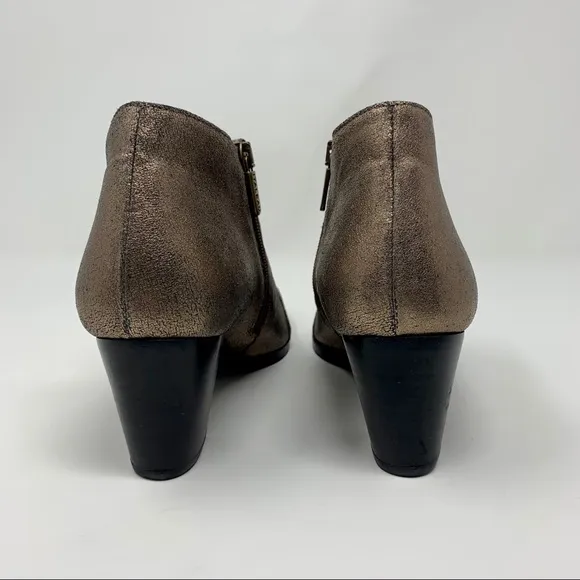 Italeau Waterproof Cap Toe Bronze Ankle Boots Women