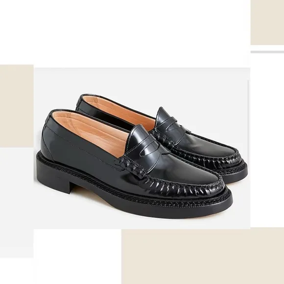 J. Crew Classic Women’s Black Slip On Penny Loafers Sz 7