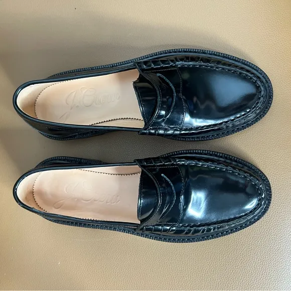 J. Crew Classic Women’s Black Slip On Penny Loafers Sz 7