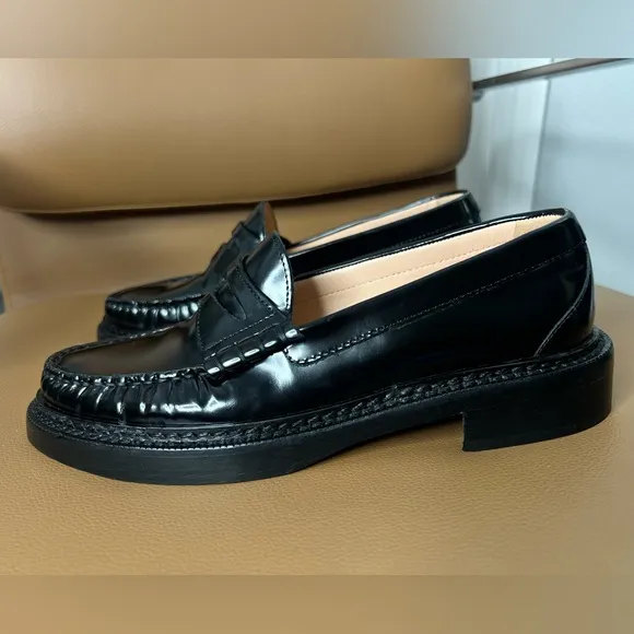 J. Crew Classic Women’s Black Slip On Penny Loafers Sz 7