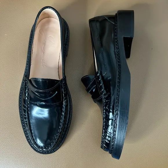 J. Crew Classic Women’s Black Slip On Penny Loafers Sz 7