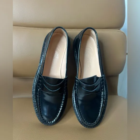 J. Crew Classic Women’s Black Slip On Penny Loafers Sz 7
