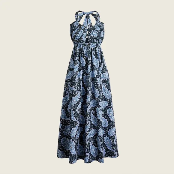 J. Crew Collection halter cutout dress in Ratti® Pacific paisley 6