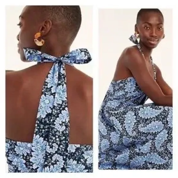 J. Crew Collection halter cutout dress in Ratti® Pacific paisley 6