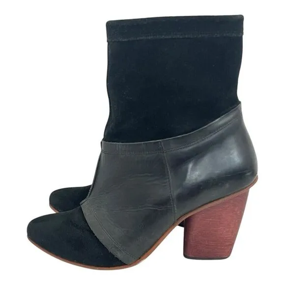 J Shoes Anthropologie Size 9 Julianne Black Leather Suede Boots