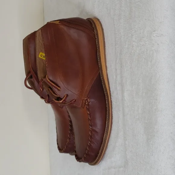 J Shoes Derwent Men's Dark Brown Leather Moccasin Boots 9