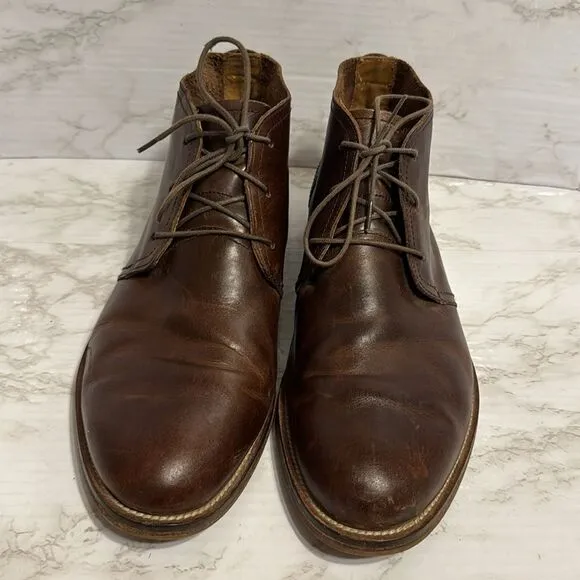 J. Shoes Monarch Plus Mens Brown Leather Lace Up Chukka Boots Size 11