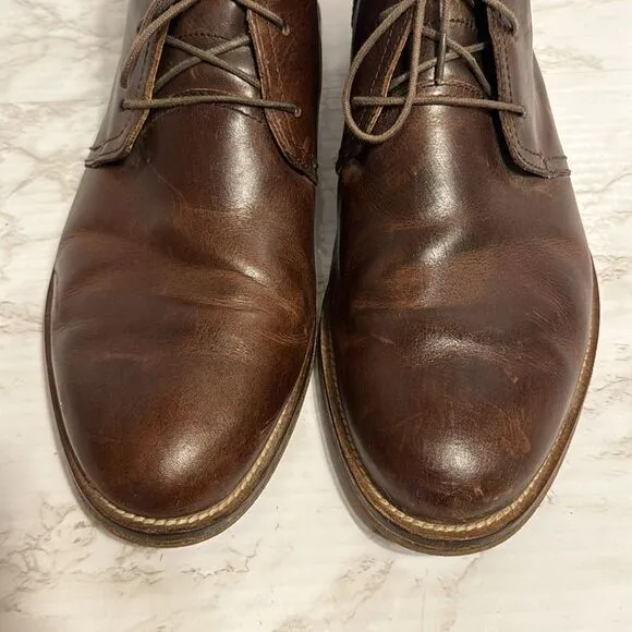 J. Shoes Monarch Plus Mens Brown Leather Lace Up Chukka Boots Size 11