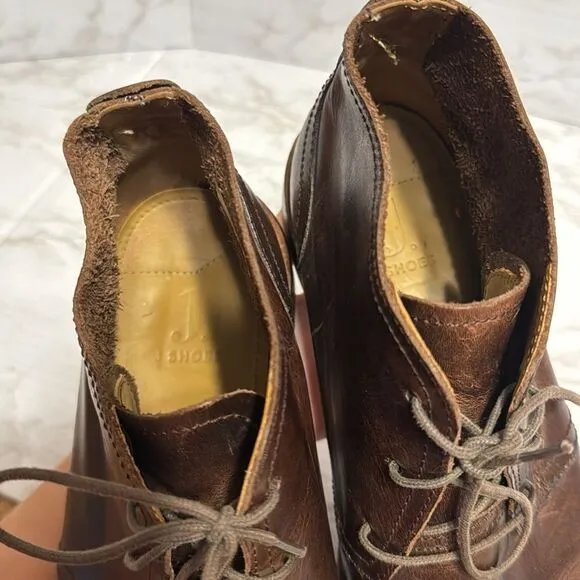 J. Shoes Monarch Plus Mens Brown Leather Lace Up Chukka Boots Size 11